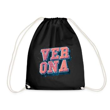 Vérone Italie City Font Vintage Retro Skyline - Sac de sport léger - noir - Devant