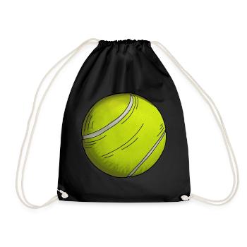 Tennis Ball Sticker Colorful Tennis Balls Illustration - Drawstring Bag - black - Front