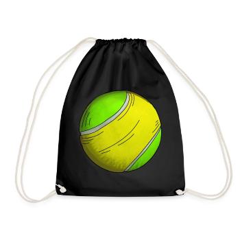 Tennis Ball Sticker - Drawstring Bag - black - Front