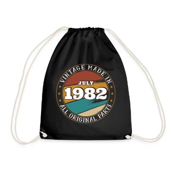 Juli 1982 - 40. Geburtstag Geschenk. Awesome. - Turnbeutel - Schwarz - Vorne