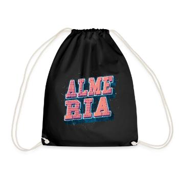Almeria Spanien Stadt Schrift Vintage Retro - Turnbeutel - Schwarz - Vorne