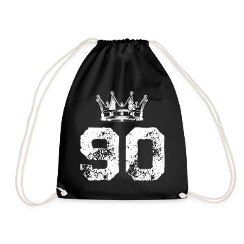 90 Number crown - Drawstring Bag - black - Front