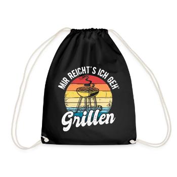 Griller BBQ Grill Grillmeister Grillen Grillparty - Turnbeutel - Schwarz - Vorne