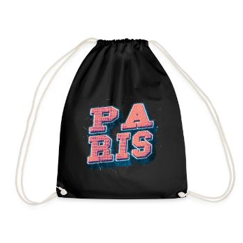 Paris France City Font Vintage Rétro - Sac de sport léger - noir - Devant