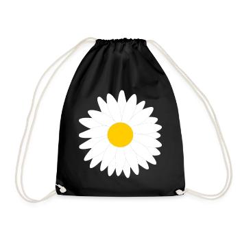 Blume weiß weiße Blumen Geschenk Muttertag Mutter - Turnbeutel - Schwarz - Vorne