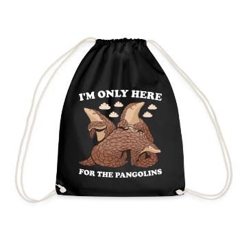 I'm Only Here For The Pangolins Pangolin - Drawstring Bag - black - Front