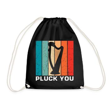 Harp design for harpist and harp player - Drawstring Bag - black - Front