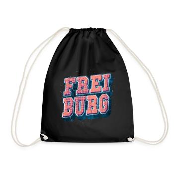 Freiburg Germany City Font Vintage Retro - Drawstring Bag - black - Front