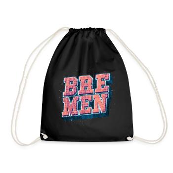 Bremen Germany City Font Vintage Retro - Drawstring Bag - black - Front