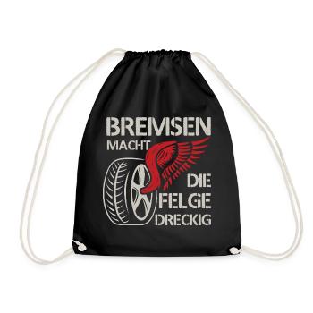 Bremsen macht die Felge dreckig - Turnbeutel - Schwarz - Vorne