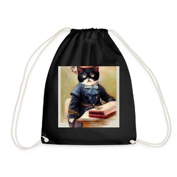 Cat School Sweet Vintage - Drawstring Bag - black - Front