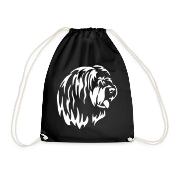 Tête de collie barbu « Black Edition » - Sac de sport léger - noir - Devant