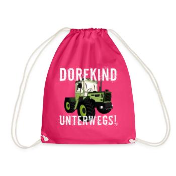 Dorfkind unterwegs - Unimog - MB Trac - Oldtimer - Turnbeutel - Fuchsia - Vorne