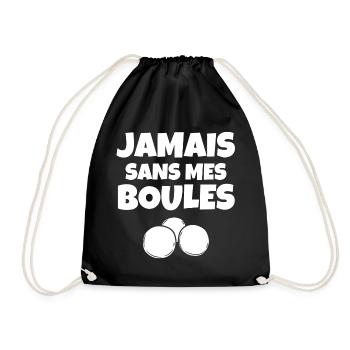 pétanque, bouliste, terrain de pétanque - Sac de sport léger - noir - Devant