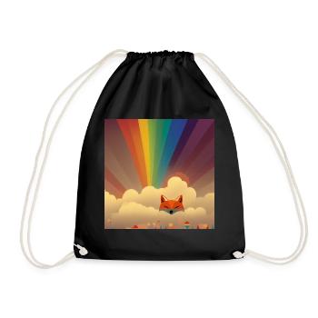 Fuchs Regenbogen - Turnbeutel - Schwarz - Vorne