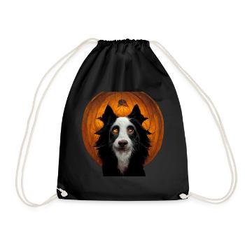 Border Collie d’Halloween - Sac de sport léger - noir - Devant