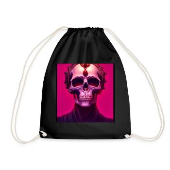 Crâne rose - Sac de sport léger - noir - Devant