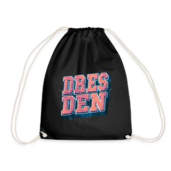 Dresden Germany City Font Vintage Retro - Drawstring Bag - black - Front
