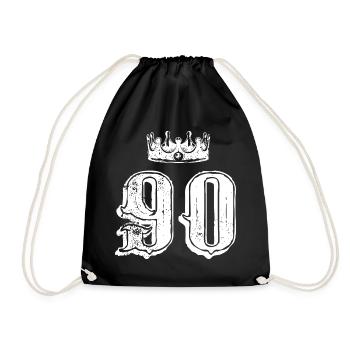 90 Number crown - Drawstring Bag - black - Front