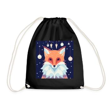 Fox Sweet Christmas - Drawstring Bag - black - Front