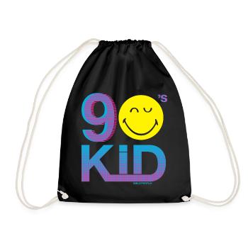 SmileyWorld 90s Kid - Turnbeutel - Schwarz - Vorne