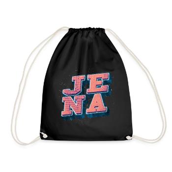 Jena Germany City Font Vintage Retro - Drawstring Bag - black - Front