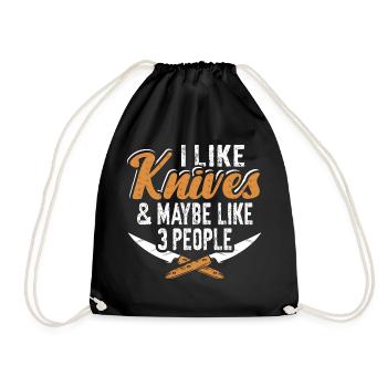 Butcher Knife Knife Knife Collector - Drawstring Bag - black - Front