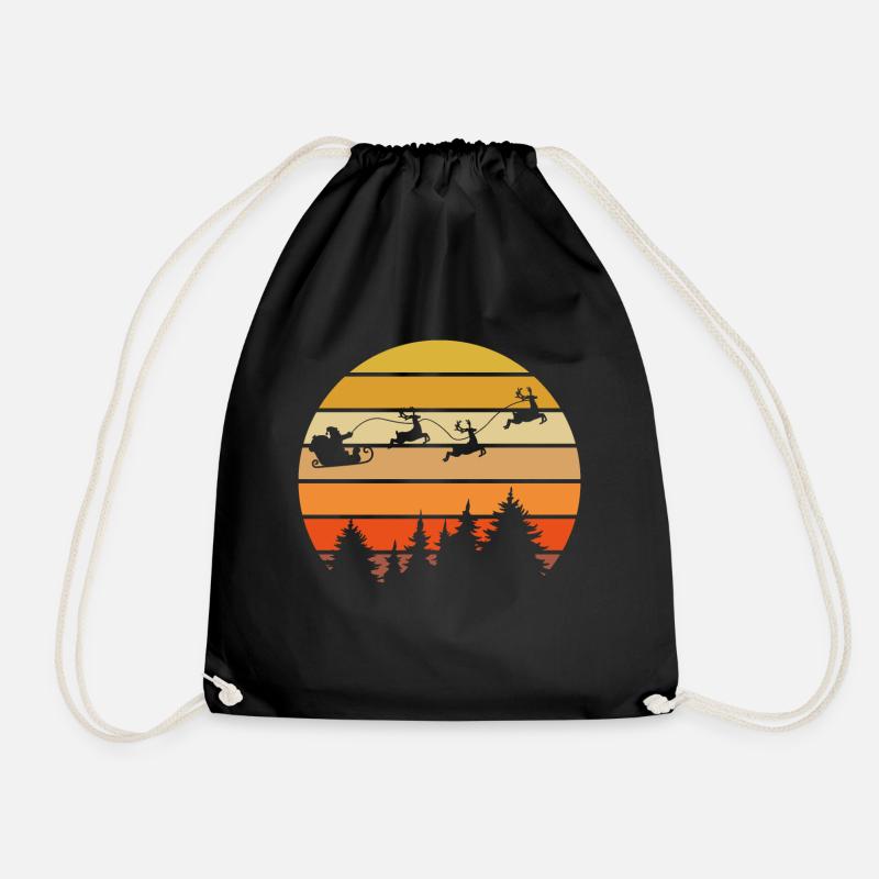 Santa Claus Vintage - Drawstring Bag - black