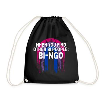 Other Bi People Bi-ngo Bisexual LGBTQ Bi Pride - Turnbeutel - Schwarz - Vorne