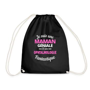 Je suis une Maman géniale Et une ophtalmologue - Sac de sport léger - noir - Devant