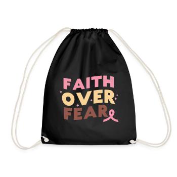 Breast Cancer Awareness Faith over Fear - Turnbeutel - Schwarz - Vorne