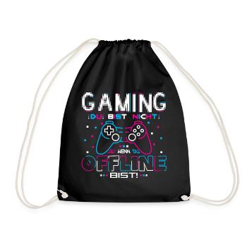 Gaming Du bist nicht Du Offline - Turnbeutel - Schwarz - Vorne