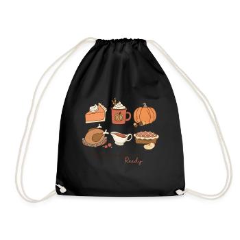 Thanksgiving Dinde Tarte à la citrouille Retro Vintage - Sac de sport léger - noir - Devant