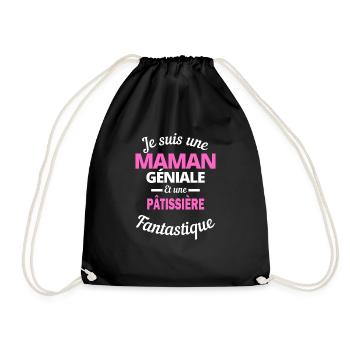 Je suis une Maman géniale Et une pâtissière - Sac de sport léger - noir - Devant