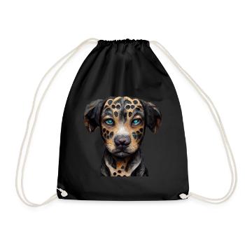 Chien léopard Catahoula - Sac de sport léger - noir - Devant