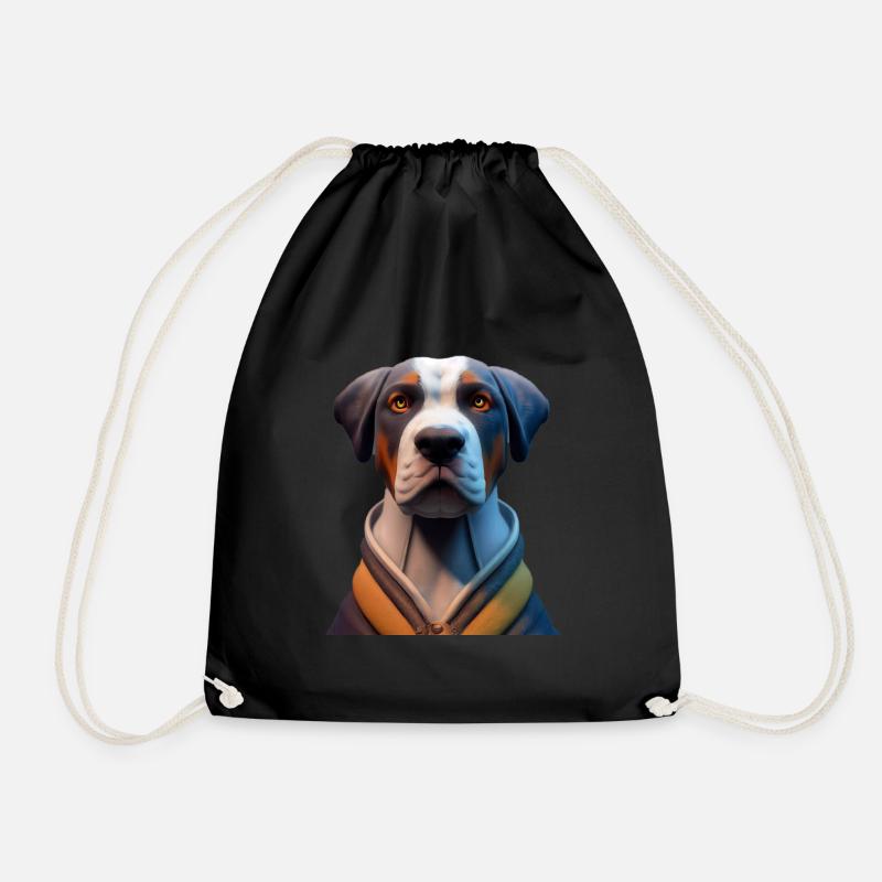 Great Swiss Mountain Dog - Drawstring Bag - black