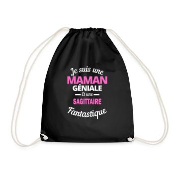 Je suis une Maman géniale Et une sagittaire - Sac de sport léger - noir - Devant