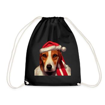American Foxhound Weihnachten - Turnbeutel - Schwarz - Vorne