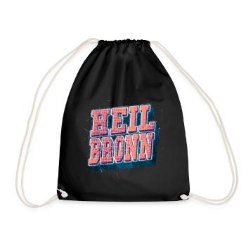 Heilbronn Germany City Font Vintage Retro - Drawstring Bag - black - Front