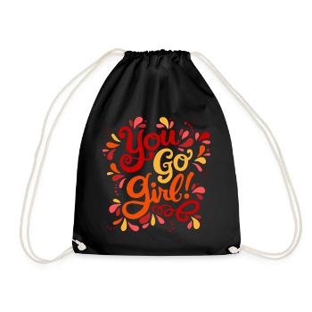 Girl Power Rot Gelb Orange - Turnbeutel - Schwarz - Vorne