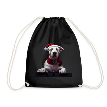 Dogo Argentino Christmas - Dogo Argentino - Drawstring Bag - black - Front