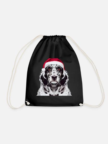 English Setter Weihnachten - Turnbeutel - Schwarz