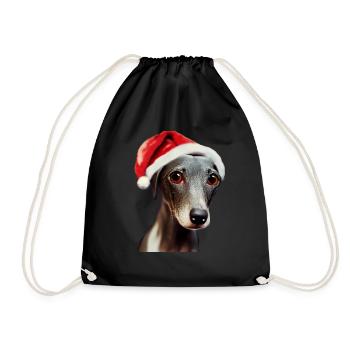 Italian Greyhound Weihnachten - Turnbeutel - Schwarz - Vorne