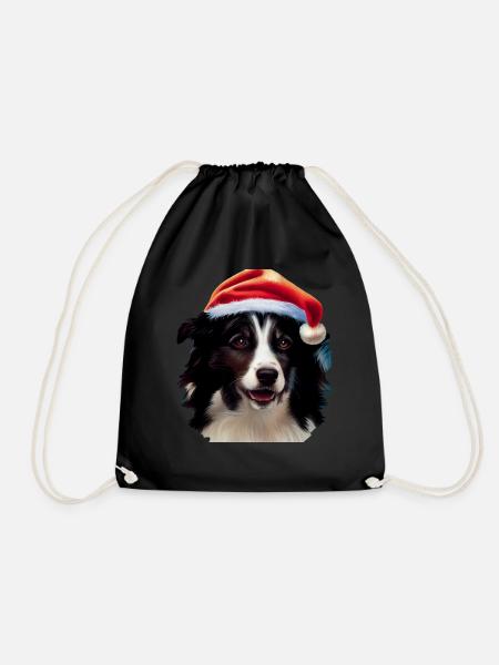 Border Collie Weihnachten - Turnbeutel - Schwarz