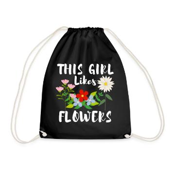 Mädchen mag Blumen Gärtner Natur Florist - Turnbeutel - Schwarz - Vorne