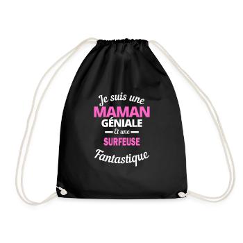 Je suis une Maman géniale Et une surfeuse - Sac de sport léger - noir - Devant