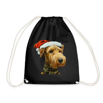 Airedale Terrier Noël - Sac de sport léger - noir - Devant