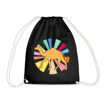 Chameau Vintage Desert Wildlife Animal Nature - Sac de sport léger - noir - Devant