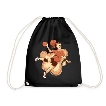 Handball Player Handball Ball Outfit Handball Player - Drawstring Bag - black - Front