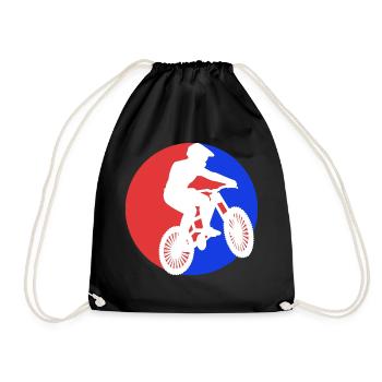 Mountain bikers on mountain bikes - Drawstring Bag - black - Front